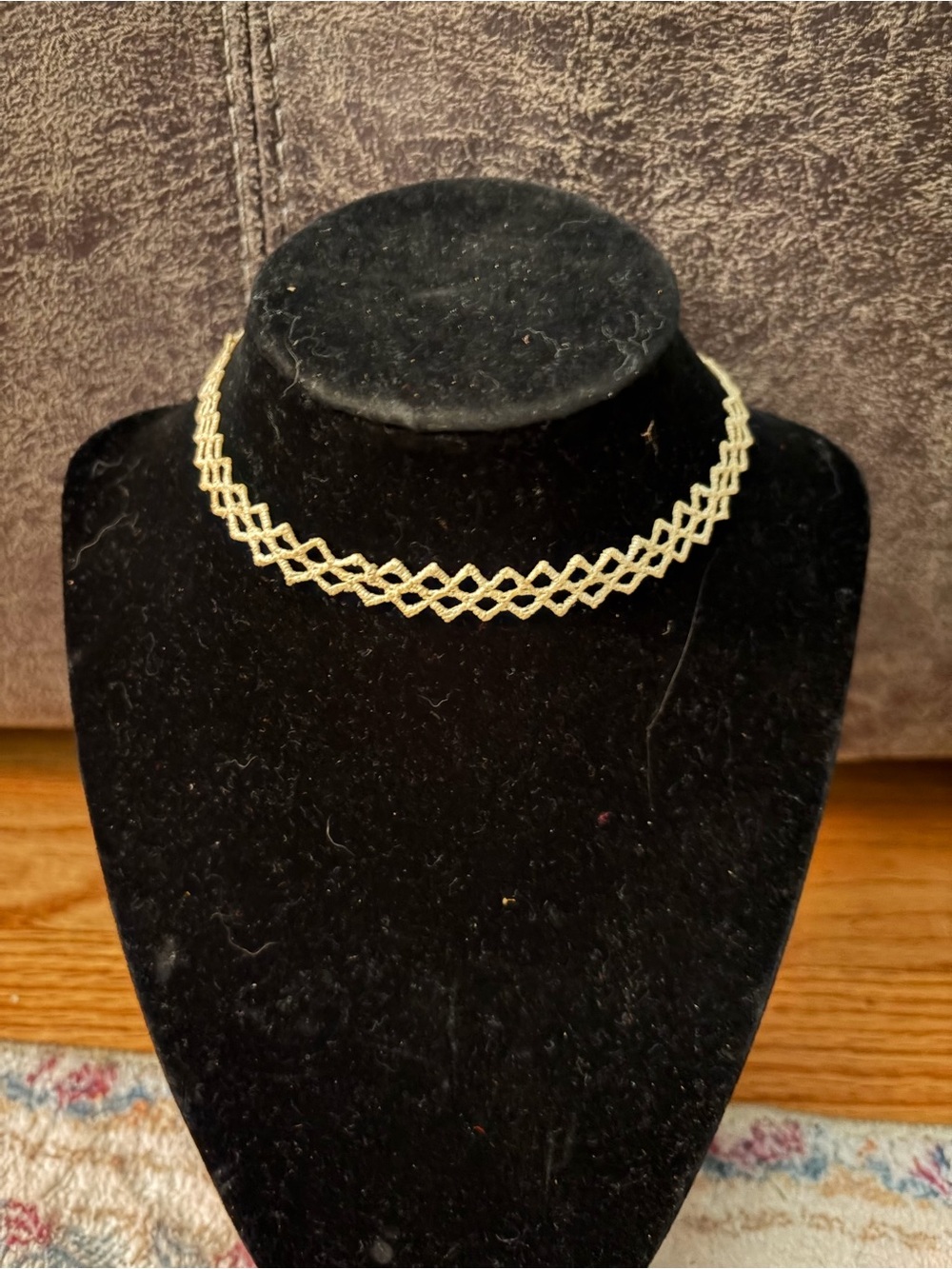 Tan Lattice Choker Necklace - Women Jewelry